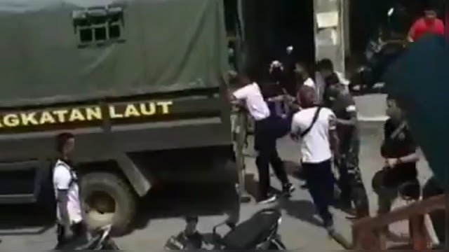 video TNI AL Ngamuk di Polres Nias Selatan, Polisi Dipukuli,