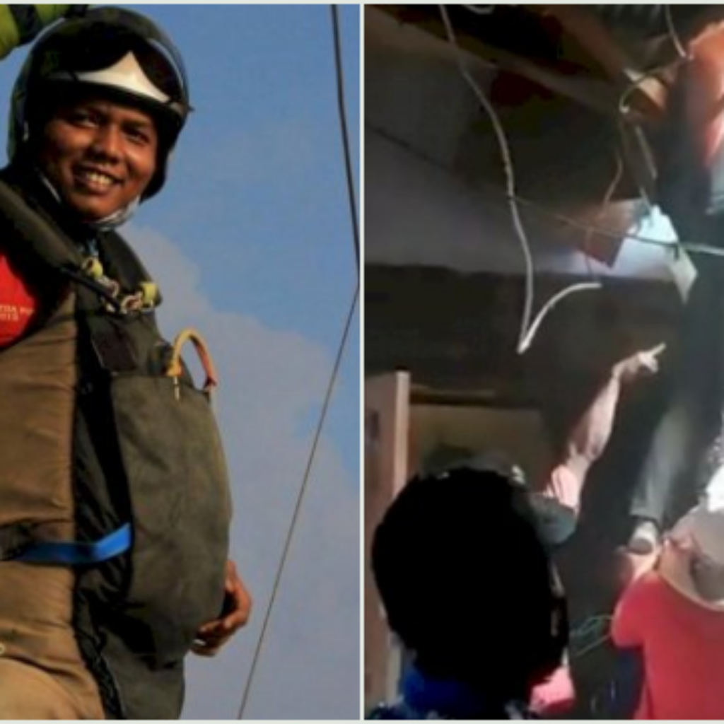 VIDEO! Atlet Gantole Asal Sumbar Tersangkut di Atap Rumah Warga saat Bertanding di PON XX Papua