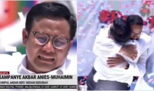 Kampanye Akbar AMIN di JIS Ditutup Tangis Haru Muhaimin yang Disambut Pelukan Anies